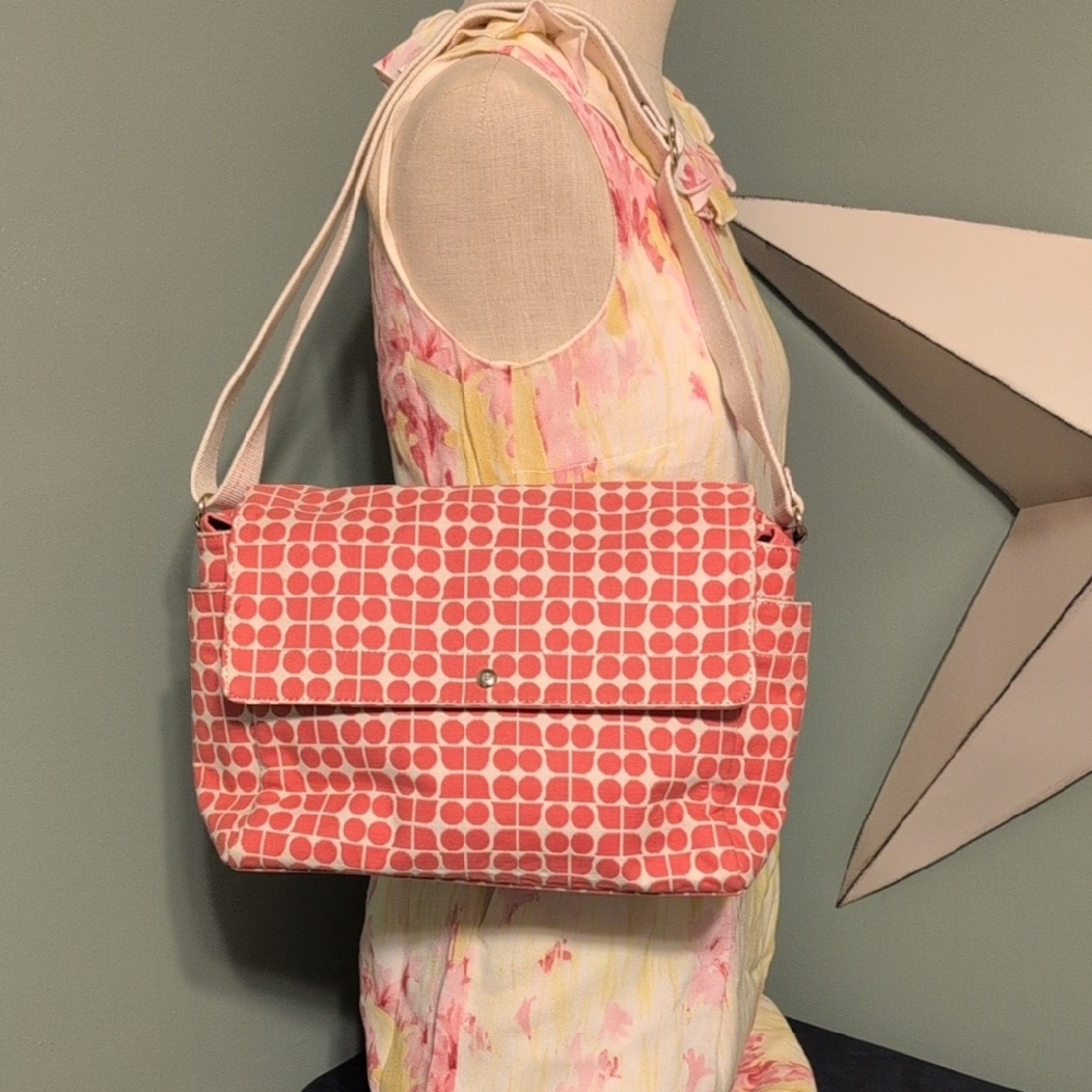 Kate Spade Elegant Coral Patterned Shoulder Bag Clean 10 1/2 x 9